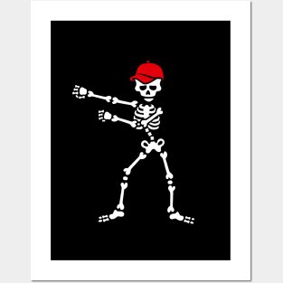 Floss dance flossing skeleton baseball cap Posters and Art